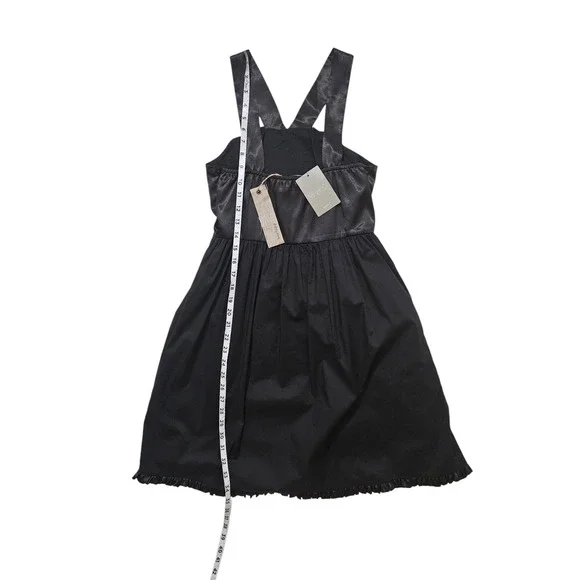 New Anthropologie burlapp swirled rosette black cocktail midi dress size 6 - Picture 10 of 12